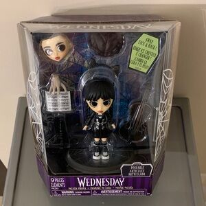 Wednesday Deluxe Poseable Doll - Black Outfit 9 piece set NEW Addams Family